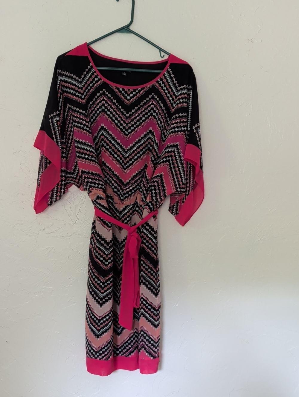 R&K Black Dress with Hot Pink Trim